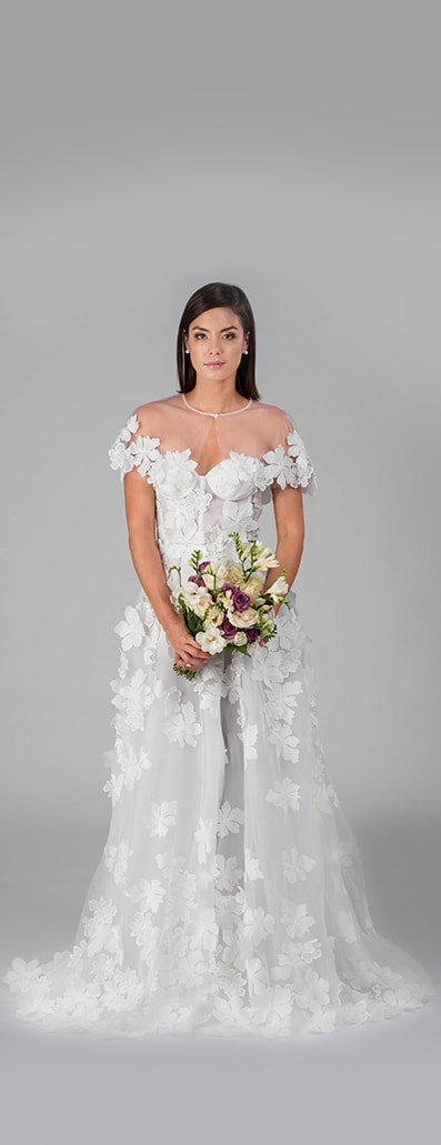 Margot floral wedding dress design